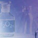 A clear, colorless liquid of hydrogen peroxide, a powerful oxidizing agent with various industrial and household applications.